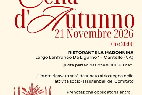 Cena d'autunno 2026 Cri Varese